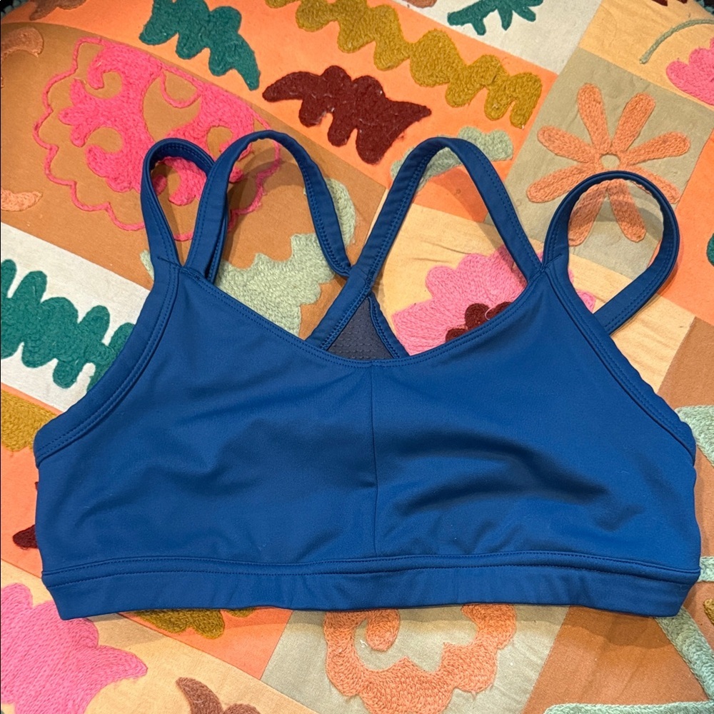 Oiselle Vibrant Blue Sports Bra 06 - Picture 1 of 4